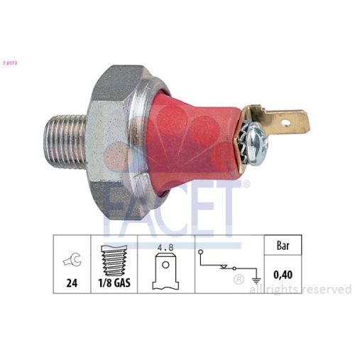 Öldruckschalter Facet 7.0173 Made In Italy - Oe Equivalent für Chevrolet Daewoo