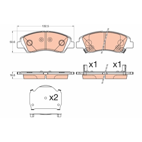 Bremsbelagsatz Scheibenbremse Trw GDB3618 für Hyundai Vorderachse