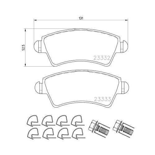 Bremsbelagsatz Scheibenbremse Hella Pagid 8DB 355 009-871 für Citroën Peugeot