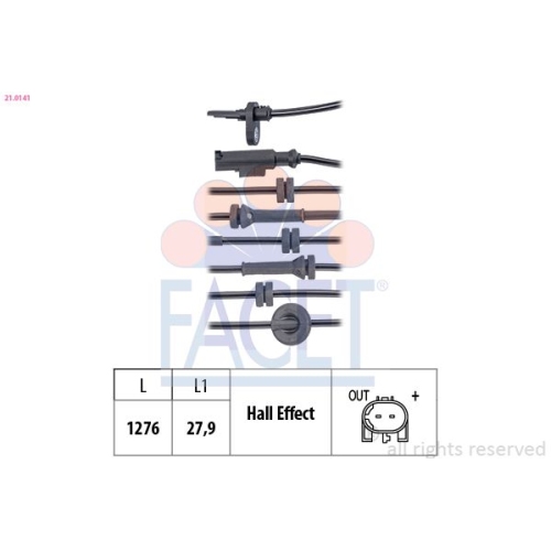 Sensor Raddrehzahl Facet 21.0141 Made In Italy - Oe Equivalent für Alfa Romeo