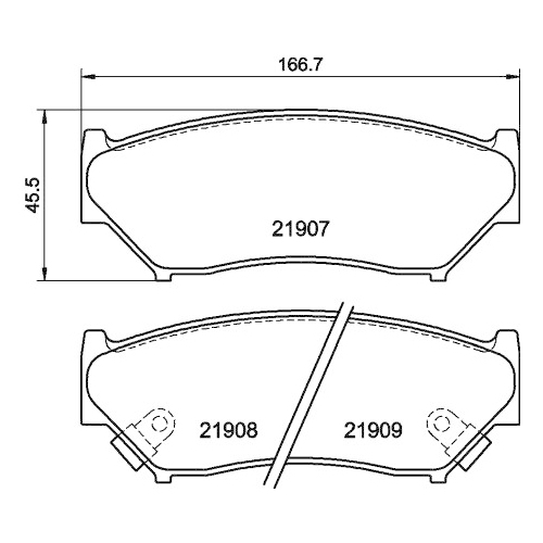 Bremsbelagsatz Scheibenbremse Hella Pagid 8DB 355 016-911 für Mazda Nissan