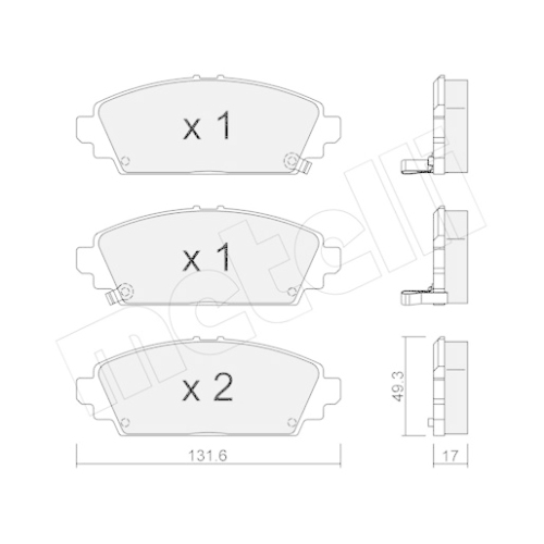 Bremsbelagsatz Scheibenbremse Metelli 22-0463-0 für Honda Vorderachse