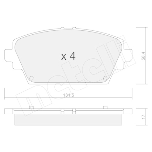 Bremsbelagsatz Scheibenbremse Metelli 22-0464-0 für Nissan Vorderachse