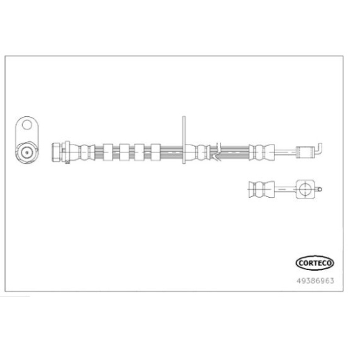 Bremsschlauch Corteco 49386963 für Ford Vorderachse Rechts