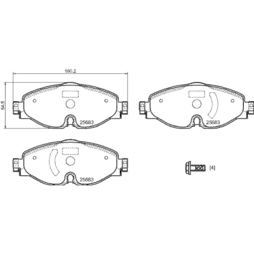 Bremsbelagsatz Scheibenbremse Hella Pagid 8DB 355 023-171 für Audi Ford Seat VW