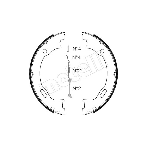 Bremsbackensatz Feststellbremse Metelli 53-0242K für Hinterachse