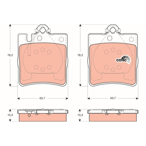 Bremsbelagsatz Scheibenbremse Trw GDB1421 Cotec für Mercedes Benz Mercedes Benz