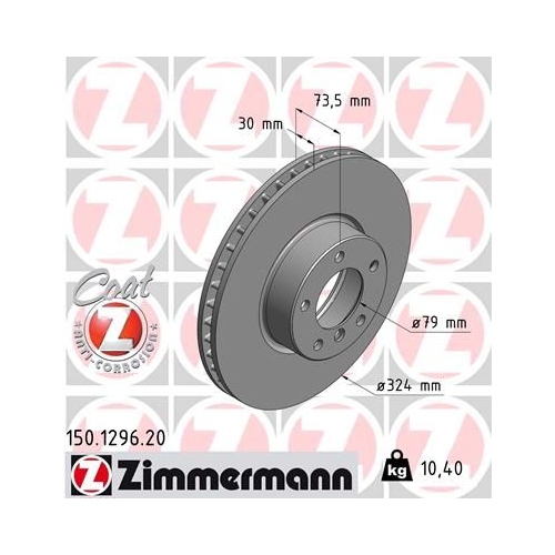 Zimmermann 2X Bremsscheibe Vorderachse Coat Z für Bmw