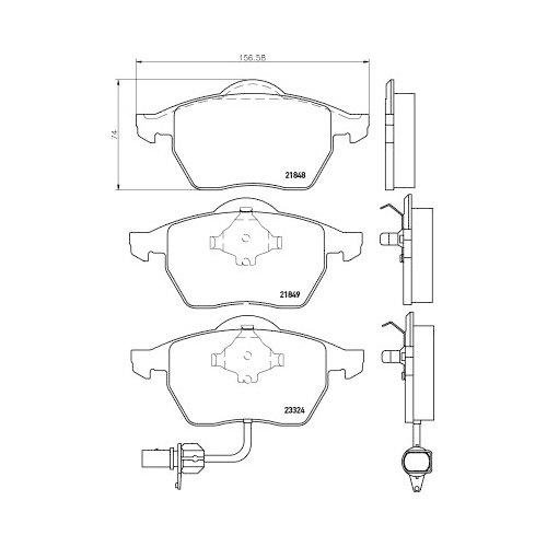 Bremsbelagsatz Scheibenbremse Hella Pagid 8DB 355 008-911 für Audi Ford Seat VW