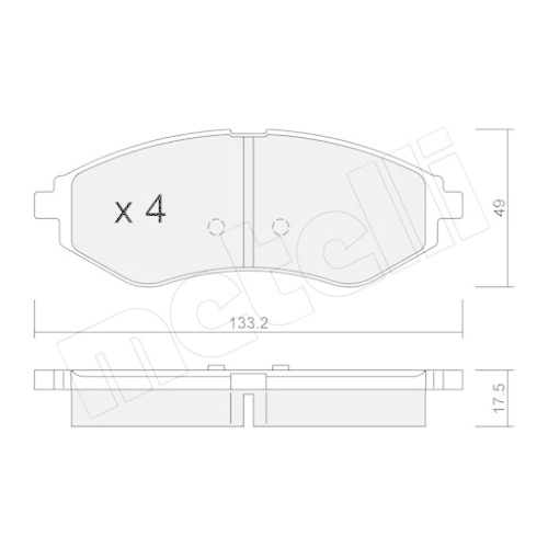 Bremsbelagsatz Scheibenbremse Metelli 22-0508-0 für Chevrolet Daewoo Vorderachse