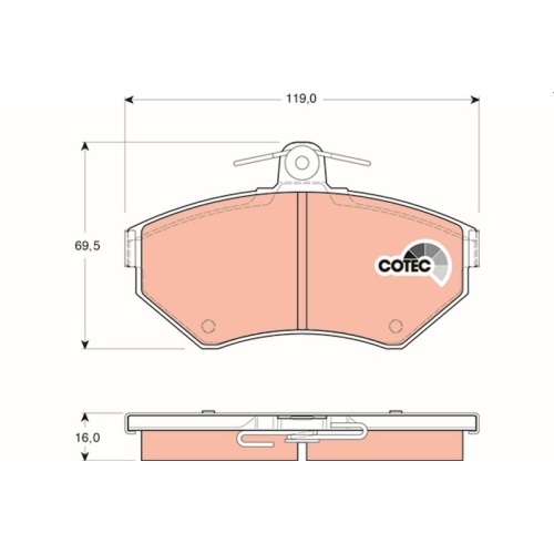 Bremsbelagsatz Scheibenbremse Trw GDB1437 Cotec für Audi Seat Skoda VW