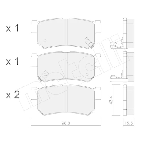 Bremsbelagsatz Scheibenbremse Metelli 22-0519-0 für Ssangyong Daewoo Hinterachse