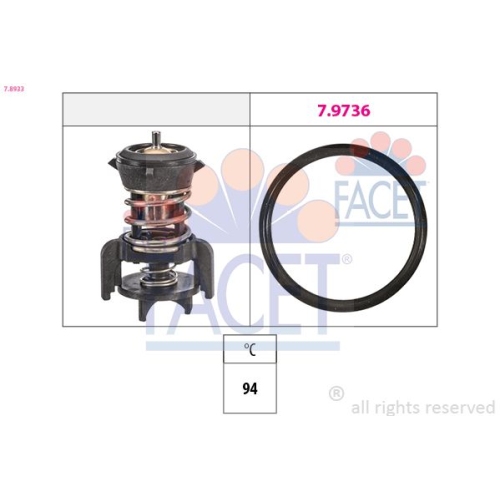 Thermostat Kühlmittel Facet 7.8933 Made In Italy - Oe Equivalent für Audi Man VW