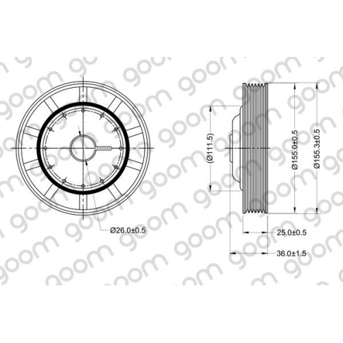 Riemenscheibe Kurbelwelle Goom CP-0130 für Nissan Renault Dacia