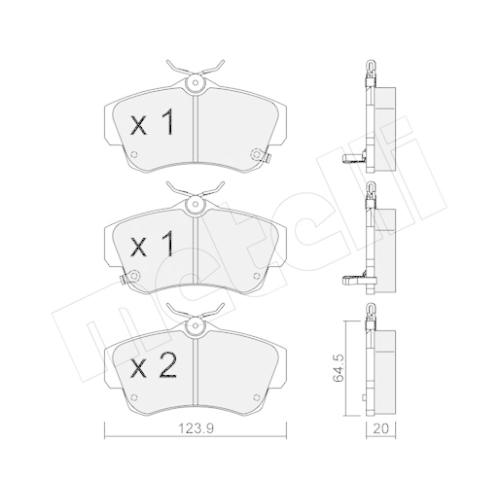 Bremsbelagsatz Scheibenbremse Metelli 22-0521-0 für Chrysler Vorderachse