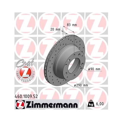 Zimmermann 2X Bremsscheibe Hinterachse Sport Z für Porsche