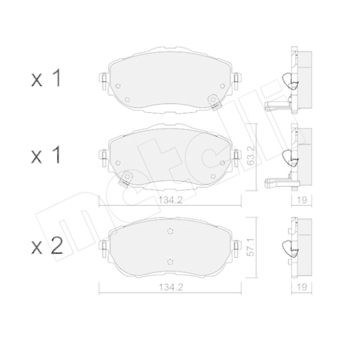 Bremsbelagsatz Scheibenbremse Metelli 22-0998-0 für Toyota Vorderachse