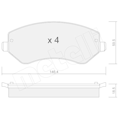 Bremsbelagsatz Scheibenbremse Metelli 22-0524-0 für Chrysler Jeep Vorderachse