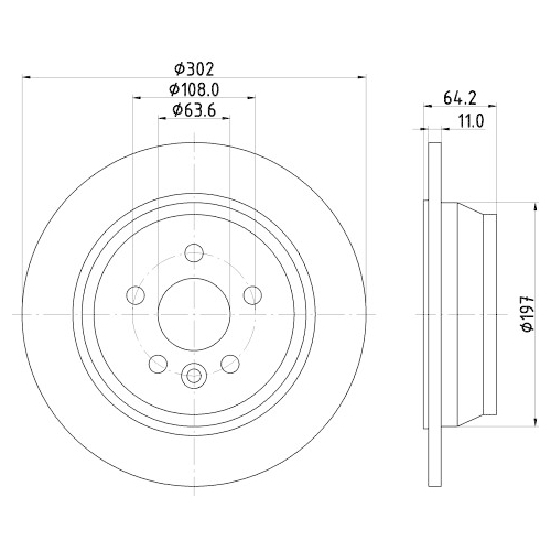 Hella Pagid 2X Bremsscheibe Hinterachse für Land Rover