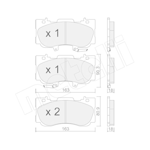 Bremsbelagsatz Scheibenbremse Metelli 22-1183-0 für Ford Vorderachse