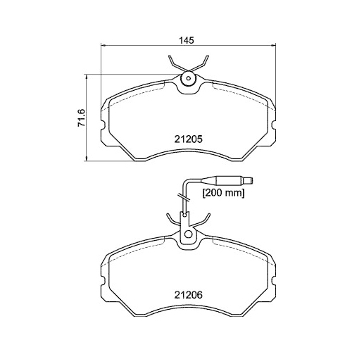 Bremsbelagsatz Scheibenbremse Hella Pagid 8DB 355 017-841 für Citroën Fiat