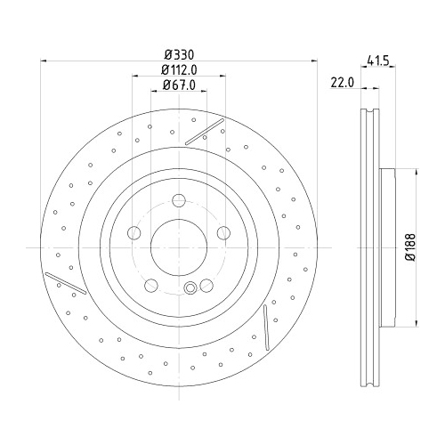 Hella Pagid 2X Bremsscheibe Pro High Carbon für Mercedes Benz