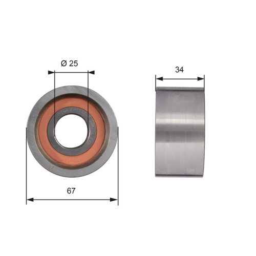 Umlenk /führungsrolle Zahnriemen Gates T41178 Powergrip® für Citroën Fiat Iveco