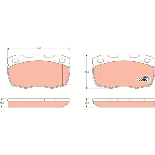 Bremsbelagsatz Scheibenbremse Trw GDB1452 Cotec für Land Rover Vorderachse