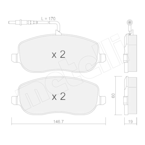 Bremsbelagsatz Scheibenbremse Metelli 22-0530-0 für Fiat Lancia Peugeot