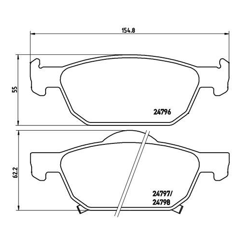 Bremsbelagsatz Scheibenbremse Brembo P28044 Prime Line für Honda Vorderachse