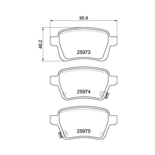 Bremsbelagsatz Scheibenbremse Hella Pagid 8DB 355 021-441 für Fiat Hinterachse