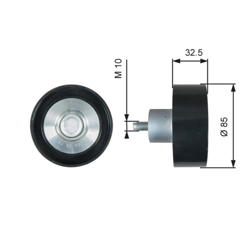 Umlenk /führungsrolle Keilrippenriemen Gates T36625 Fleetrunner™ für