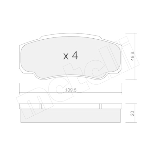 Bremsbelagsatz Scheibenbremse Metelli 22-0532-0 für Citroën Fiat Peugeot