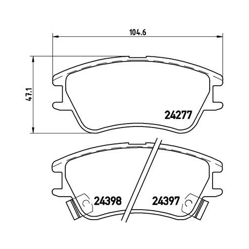 Bremsbelagsatz Scheibenbremse Brembo P30027 Prime Line für Hyundai AC