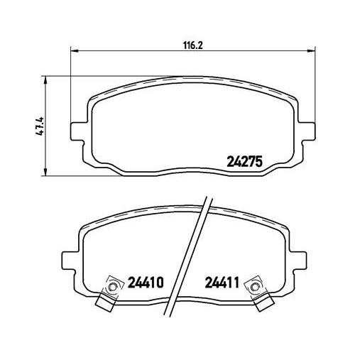 Bremsbelagsatz Scheibenbremse Brembo P30032 Prime Line für Hyundai Kia Naza