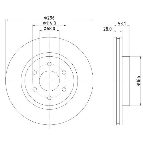 Hella Pagid 2X Bremsscheibe Pro für Nissan Nissan (zhengzhou)