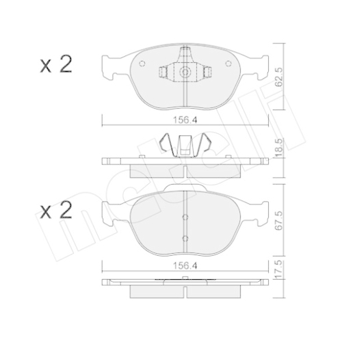 Bremsbelagsatz Scheibenbremse Metelli 22-0533-0 für Ford Vorderachse