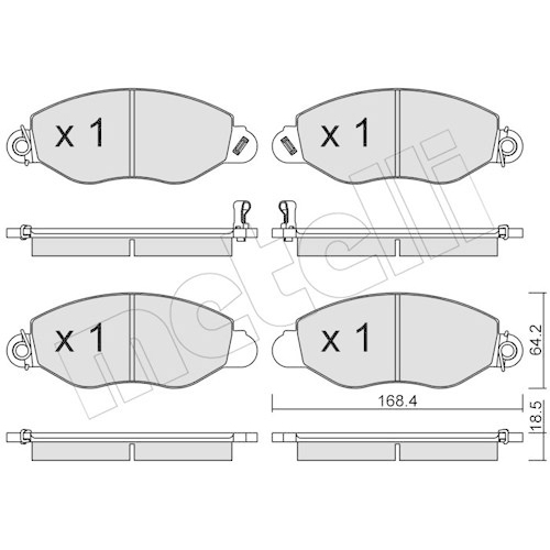 Bremsbelagsatz Scheibenbremse Metelli 22-0536-0 für Ford Vorderachse