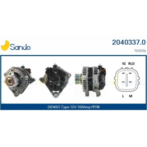 Generator Sando 2040337.0 für Toyota