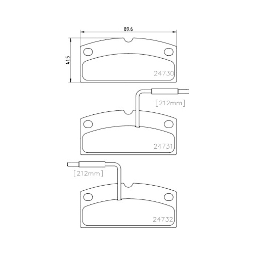 Bremsbelagsatz Scheibenbremse Hella Pagid 8DB 355 014-171 für Aixam Vorderachse