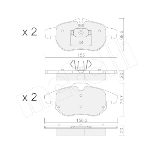 Bremsbelagsatz Scheibenbremse Metelli 22-0540-0 für Fiat Opel Saab Vauxhall