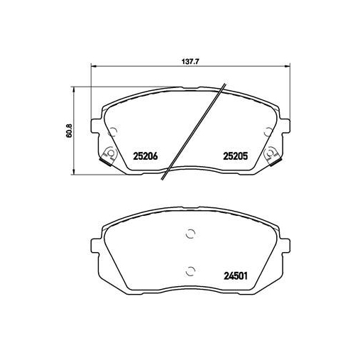 Bremsbelagsatz Scheibenbremse Brembo P30056 Prime Line für Hyundai Kia Kia (dyk)