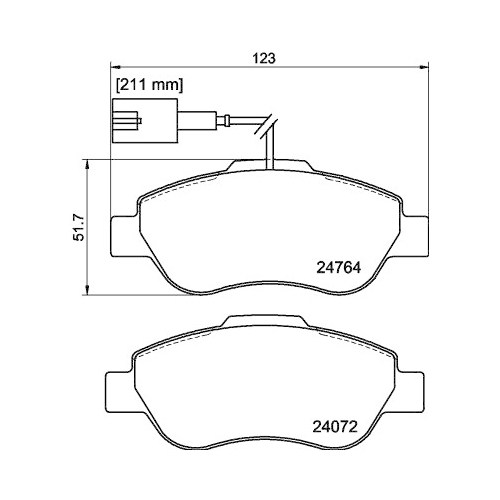 Bremsbelagsatz Scheibenbremse Hella Pagid 8DB 355 019-921 für Fiat Ford