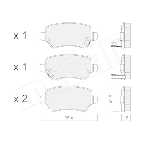 Bremsbelagsatz Scheibenbremse Metelli 22-0542-0 für Opel Vauxhall Kia