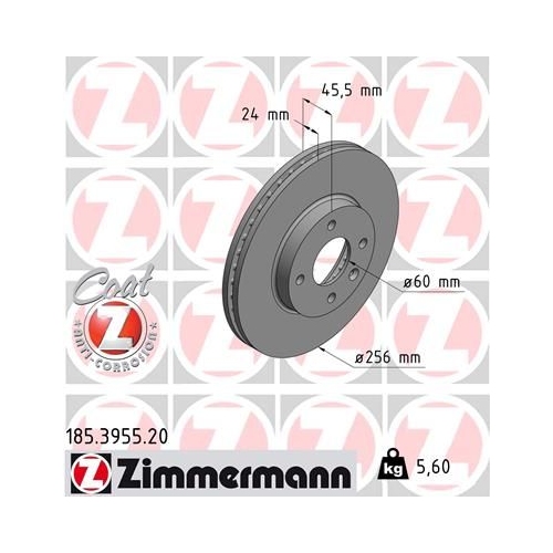 Zimmermann 2X Bremsscheibe Vorderachse Coat Z für Chevrolet