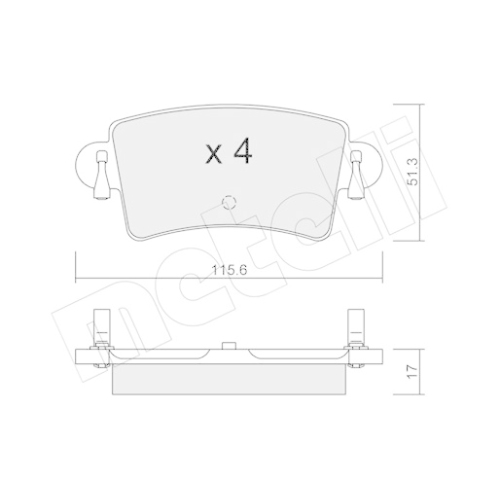 Bremsbelagsatz Scheibenbremse Metelli 22-0546-0 für Nissan Opel Vauxhall