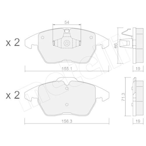 Bremsbelagsatz Scheibenbremse Metelli 22-0548-1 für Citroën Peugeot Vorderachse