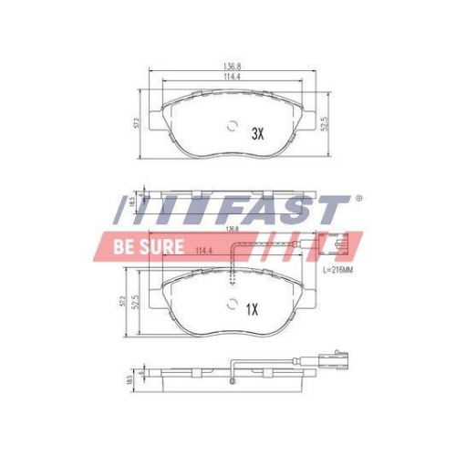 Bremsbelagsatz Scheibenbremse Fast FT29113 für Fiat Lancia Abarth Vorderachse