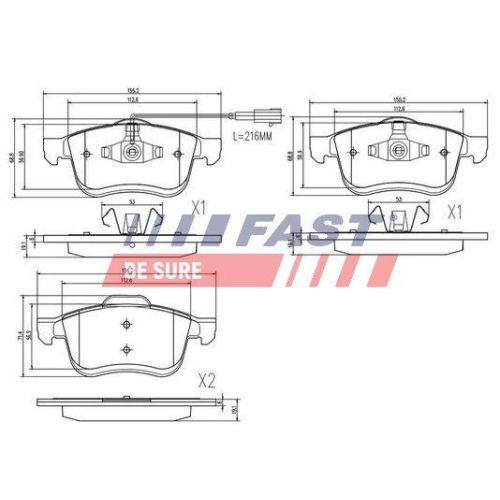 Bremsbelagsatz Scheibenbremse Fast FT29157 für Vauxhall Fiat Opel Vorderachse