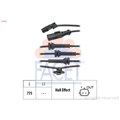 Sensor Raddrehzahl Facet 21.0055 Made In Italy - Oe Equivalent für Renault